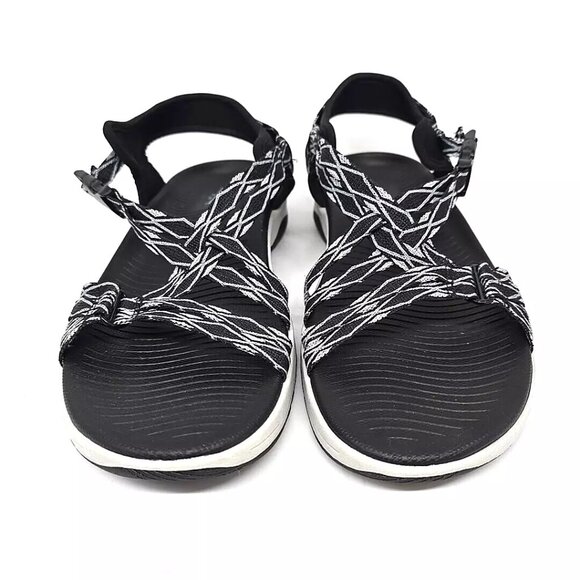 Lake & Trail Julie Sandals Black White Hiking Walking Women's Size 8 - Picture 3 of 12